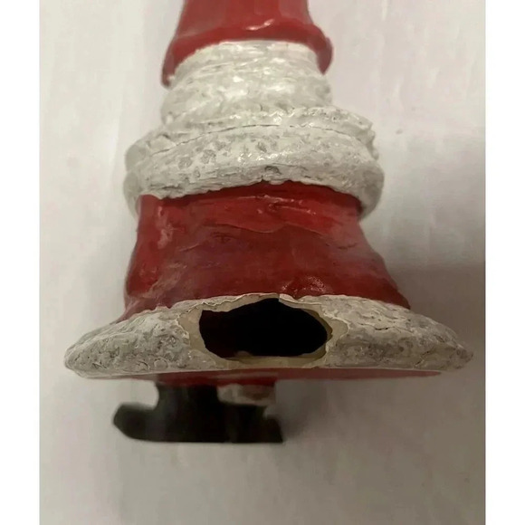 Vintage Santa Long Christmas Ornament Rustic Art 10 Inch Chipped See Pictures - Picture 6 of 6